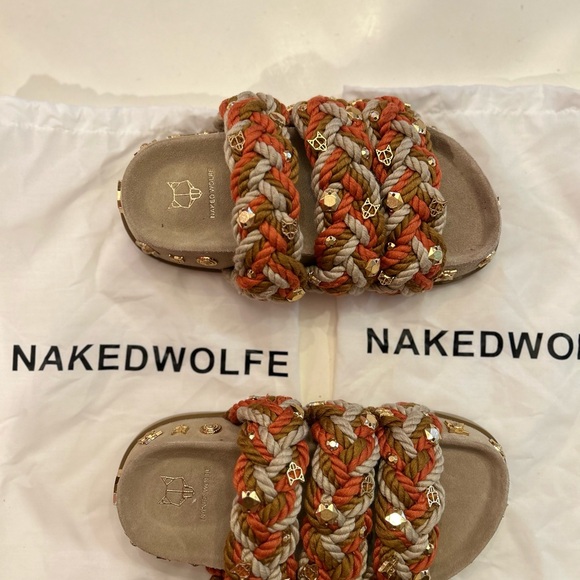 Women's Multicolor Embellished Slide Sandals - Picture 4 of 8